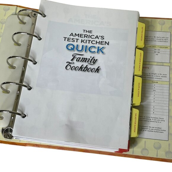 Americas Test Kitchen Quick Family Cookbook Ring Binder 2012 Indexed u - Picture 6 of 8